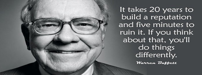 Warren Buffet quote on creating a successful business