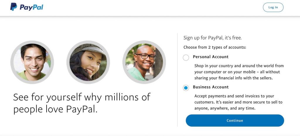 PayPay Sign up page