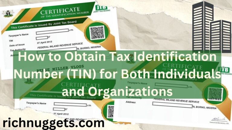 How to Obtain Tax Identification Number (TIN) in Nigeria for Both Individuals and Organizations (Online and Offline Registration)